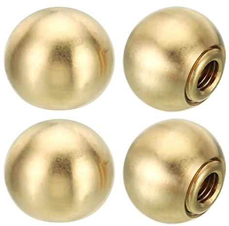 PATIKIL 17.5mm Messing Kugeln Lampe Endstücke mit Rohrleitung 4 Set Lampenschirm Dekoration Hutmuttern für Möbel Beleuchtung