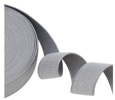 PWHUYJLEY Bandes élastiques - 20 mm de large - 25 mm de large - Gris - Pour accessoires de couture, bricolage, artisanat, vêtements (6 m x 20 mm)