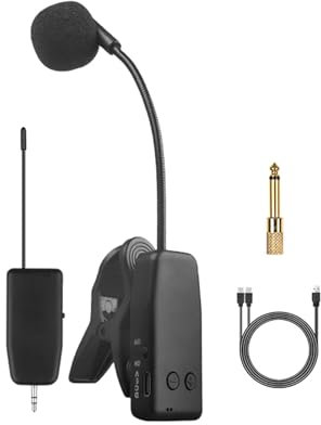 #N/A/a Micrófono de Instrumento con Clip, Sistema Receptor de Cuello de Cisne, violín portátil Recargable, actuación, inalámbrico, 3.5 mm