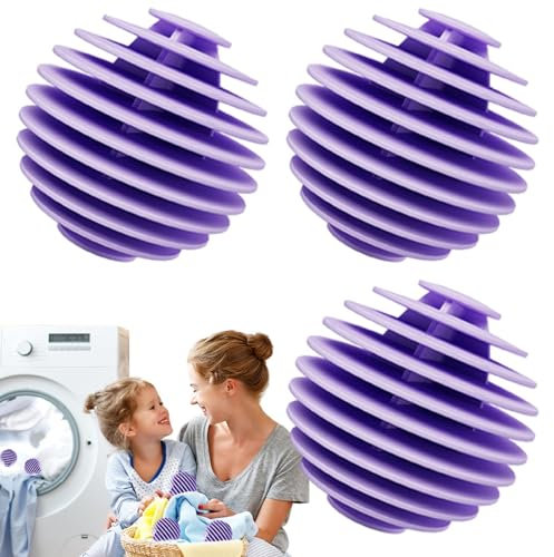 Sfere di rondella | 3 palline anti-avvolgimento per asciugacapelli, palline per asciugacapelli, sfera ammorbidente flessibile, palline di bucato riutilizzabili per asciugatura rapida, lavatrice