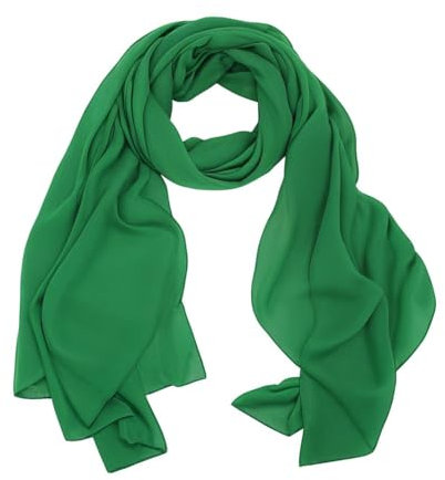 lifwimner Chiffon Schal Damen, Sommer Festliche Schal für Abendkleid, Stola Hijab 175x70 cm Leichte Schals und Tücher Chiffontücher für Braut Sommer Hochzeits (Grün, 175x70 cm)