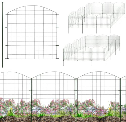 Zaun Gartenzaun Steckzaun für Garten 24 Zaunelemente Teichzaun V2Aox