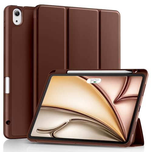 Akkerds Compatible with iPad Air 11 Inch Case 8th/7th/6th Generation (M4/M3/M2) 2026/2025/2024, for iPad Air 5th/4th Generation Case 10.9 Inch 2022/2020 with Pencil Holder[Auto Sleep/Wake], Darkbrown