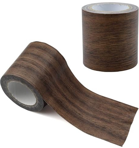 aupawdy Klebeband Holzoptik - 1 Stück Reparatur Boden Dunkelbraun für Küche, Badezimmer, Wand, Möbel - Adhesive Tape