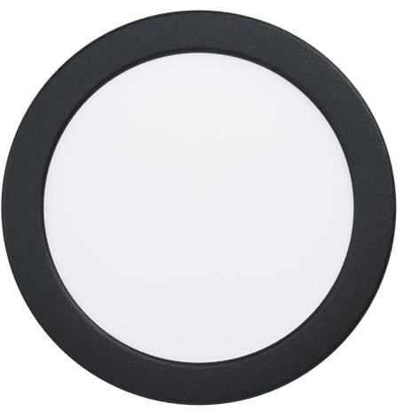 EGLO connect.z Smart-Home LED Bad-Einbaustrahler Fueva 6-Z, flach, Ø 16 | 6 cm, ZigBee, App und Sprachsteuerung Alexa, RGB, warmweiß-kaltweiß, dimmbar, Metall Einbauspot schwarz, IP44