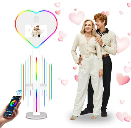 DSLR Photo Booth Maschine mit Flight Case, Touchscreen Selfie Photo Booth mit APP Controll Ring Light, DSLR Photo Booth für Hochzeit Jahrestag Party (15.6 Photo Booth Maschine)