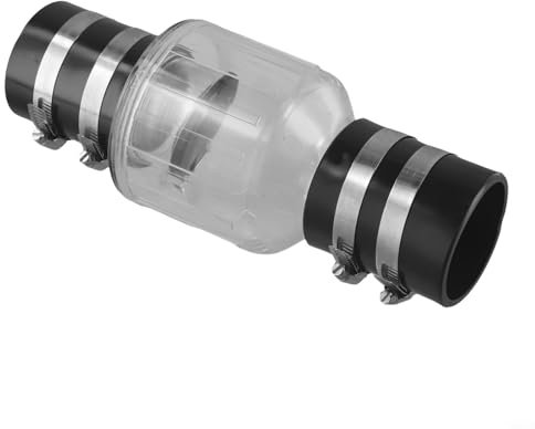 Clapet anti-retour pour pompe à eaux usées avec corps transparent et déflecteur à ressort pour un contrôle efficace du débit (5,1 cm)
