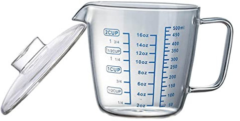 MOTHNUR Taza Medidora de Vidrio Graduada para Hornear 1L Resistente al Calor Transparente para Cocina Medición de Ingredientes Reutilizable