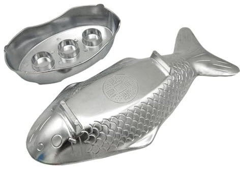 Bandeja De Comida con Diseño De Pescado,Juego De Ollas Calientes De Aluminio con De Plato De Pescado - Juego De Ollas para Camping, Barbacoa, Cena Familiar, Comida Callejera Asiática