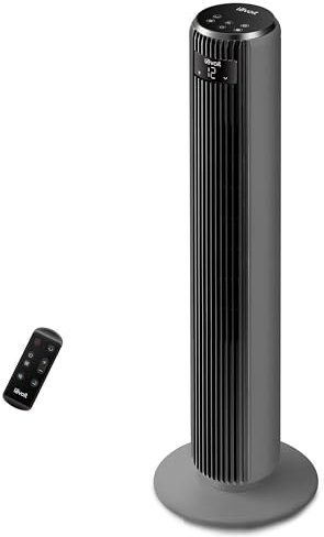 LEVOIT Ventilatore a Torre con Telecomando 92CM, Serie Classica| 92 cm, Ventola di Raffreddamento Silenziosa 23 dB, 3 Modalità, 5 Velocità, Oscillazione 90° Timer 12H, Display LED, Grigio Elegante