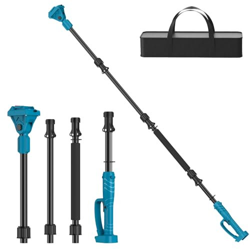Teleskopstange für Akku-Astschere für Makita Akku 18 V, Verlängerungsstange Aluminiumlegierung mit 4 Abschnitten, 1-1,5-2 M Drei Montagelängen, 180° Verstellbarer Kopf, Mit Handtasche für Gartenzweige