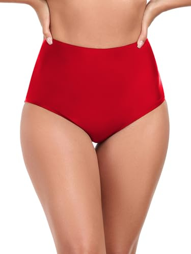Ocean Blues Women's High Waisted Bikini Bottom Full Coverage Swimsuit