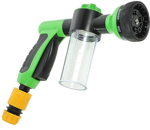 HOUDERCO Dog Sprayer Hose Nozzle with 4 Connectors for Pet Washing and Garden Use, Multifunctional Portable Green Hose Attachment for Dog Bathing and Car Washing