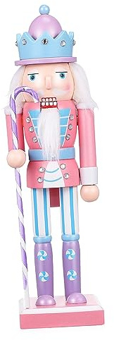 iplusmile Wooden Nutcracker Soldier Ornament Christmas Figure for Fireplace Bookshelf Festive Atmosphere Enhancer