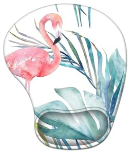 ELLENNE Tappetino Mouse Gel Mousepad Poggiapolso C2-Fenicotteri Rosa | Tappetino con cuscino in Gel per Mouse | Ergonomico con Poggiapolso| Comodo, Antiscivolo e lavabile | Mousepad