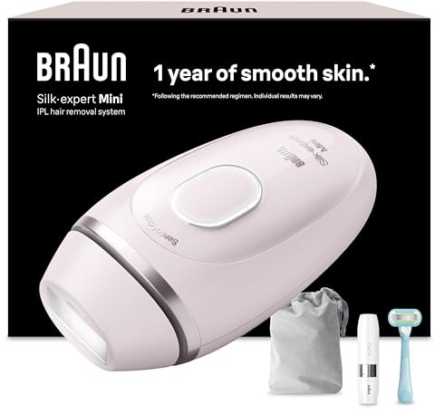 Braun IPL Silk·Expert Mini Hair Removal Device for Women, PL1112 - At Home IPL Permanent Hair Reduction, Mini Face Hair Remover, Venus Razor, Pouch