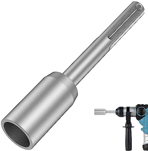 Blisfulhoks SDS-Max Ground Rod Driver, 30mm Heavy Duty Steel Drill Bit Driver,for RotaryHammer Drill Grounding Rods (1.18 In)