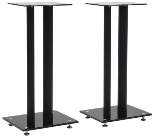 Générique Support Haut-Parleur 2pc Verre trempé Design 2 colonnes Noir,Appareils électroniques,Audio,Accessoires Audio,Accessoires pour Enceintes,Supports & Pieds d'enceintes,50673