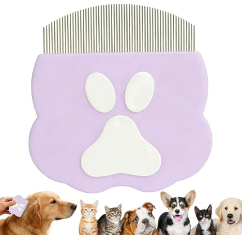Brosse à poils de chat – Outil de toilettage professionnel en acier inoxydable, peigne pour le visage et les yeux de chien, épilateur pour poils morts | Fournitures de Spa pour animaux de com