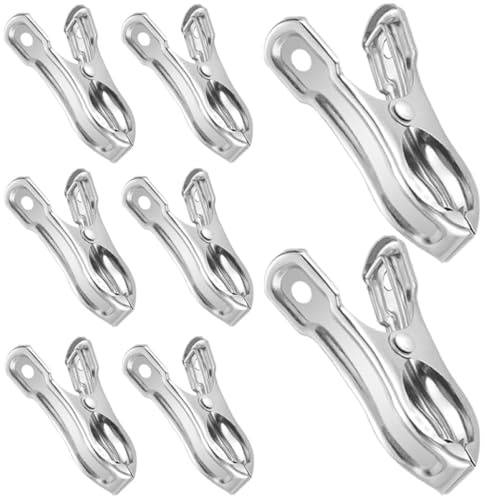 KICHOUSE 20Pcs Stainless Steel Clamps for Greenhouse Film and Shade Cloth, Anti-Wind Garden Clips for Indoor Plants and Outdoor Horticulture