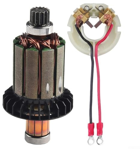Rotor de motor eléctrico Parte 619496-0 y soporte de cepillo de carbono 638991-1 para DHP458 BHP458 DDF458 BDF458, montaje de armadura de repuesto para taladro inalámbrico herramientas eléctricas de