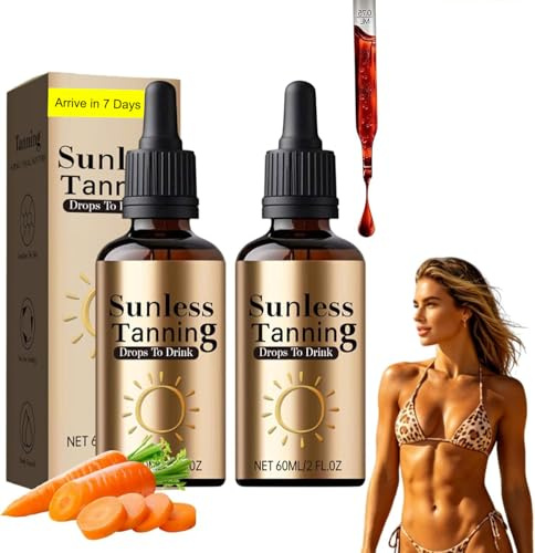 Bräunungstropfen zum Trinken 2026 Neu Tan Drops zum Trinken Sun Glow Tropfen zum Trinken Selbstbräuner für Körper und Gesicht
