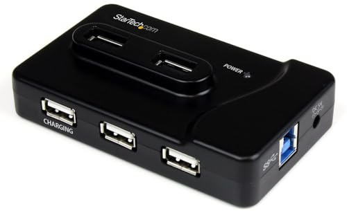 StarTech Hub USB-A 5Gbps, 2x USB 3.0 y 4x USB 2.0, Carga 2A (ST7320USBC) | Puerto de carga dedicado (DCP) de 2A, Adaptador de alimentación de 20W incluido, Cable anfitrión USB 3.2 Gen 1