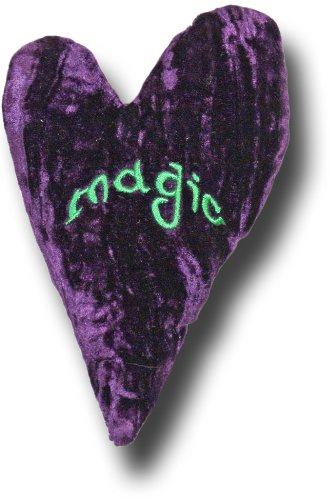 Candi Andi 6 Velvet Essence Embroidered Heart – Handcrafted Crushed Velvet Pillow, Flaxseed & Lavender Filled, Inspirational Gift | Grape - Magic