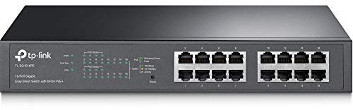 TP-Link TL-SG1016PE 16-Port Gigabit Ethernet Splitter PoE Switch, 8 802.3af/at PoE+ Ports up to 30 W for each PoE Port and 150 W for all PoE Ports, Metal Casing Network Swtich, IGMP Snooping, VLAN