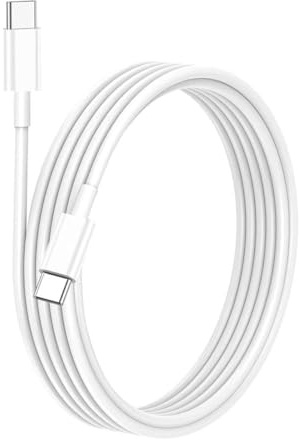 USB C to USB C Charger Cable for iPhone 17/16/15 Fast Charging, 60W Type C Charging Fast Charging Cable for iPhone 17/17Pro/16/16 Pro/15/15 Plus/15 Pro/15 Pro Max, iPad Pro/Air,Mac (White, 1M, 1PCS)