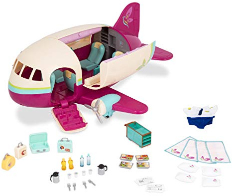 Li’l Woodzeez Honeysuckle Airway Spielflugzeug mit aufklappbarem Dach | 35-teiliges Flugzeug-Spielset mit Reisezubehör, Uniform und aufklappbarem Dach, geeignet für Kinder, Flugzeug Set, 3+ Jahre