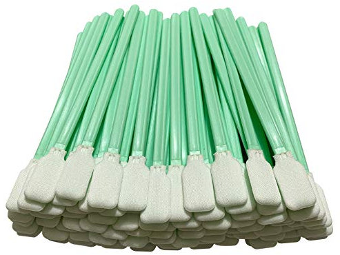 OIF - Confezione da 100 bastoncini rettangolari per pulizia in poliestere, per stampanti termiche e a getto d'inchiostro, lenti ottiche, sensori per fotocamera