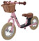 Bandits & Angels Laufrad aus Metall mit Weidenkorb Retro Rosa mit Trittbrett ab 2 Jahren – Rosa Lauflernrad – Verstellbarer Sattel 29 bis 39 cm – Für Jungen und Mädchen – Niedriger Einstieg