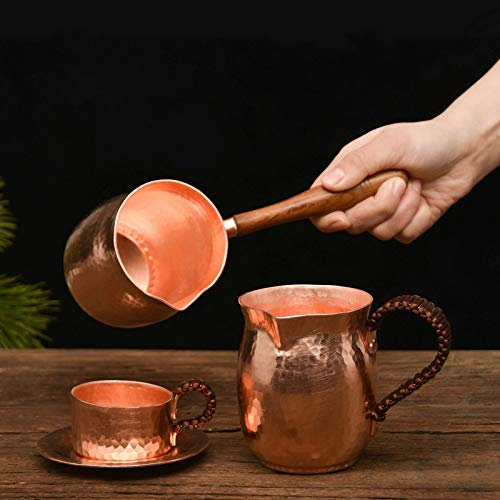 4PCS/1Set Pure Copper Handmade Coffee Tea Set Turkish Greek Arabic Coffee Pot