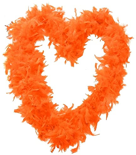 Orange Federboa Zubehör – X1 – 180 cm lang, 65 g Federboa – Junggesellinnenabschied, Kostüm, Zubehör