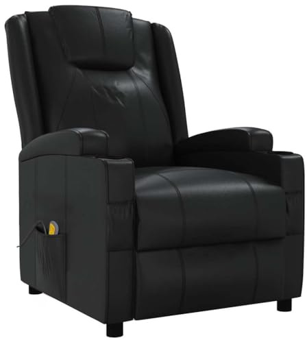 vidaXL Massagesessel Schwarz Kunstleder