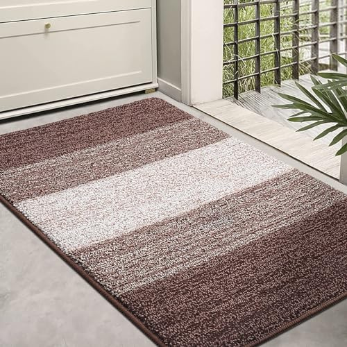Homaxy Schmutzfangmatte Innen, rutschfeste Fußmatte, Maschinenwaschbare Robust Fussmatte Saugstarke Türmatte für Hund, Eingang, Haustür (60 x 90 cm, Braun)