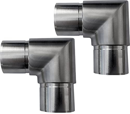 2 x Handlauf Rohrbogen 90° für Rohrdurchmesser 33,7 mm Edelstahl Eckbogen Geländer Steckfitting Eckstück Rohrverbinder von SO-TOOLS®