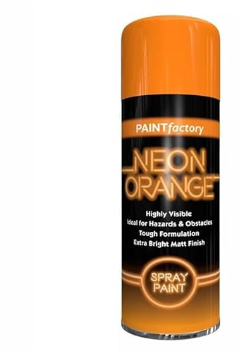 SuperGift.com All Purpose 2x Orange Neon Aerosol Spray Paint 400ml Quick Drying Spray, Fast Dry and Excellent Coverage for Metal, Wood, Plastic and More by Diva Gift