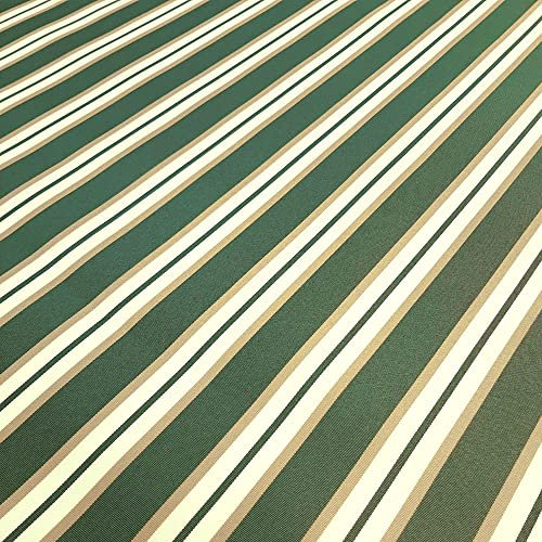 Camping - tessuto per esterni per sedie da spiaggia, sdraio e tende da sole - tessuto colorato a righe idrorepellente - UPF 50 - al metro (Oscuro verde)