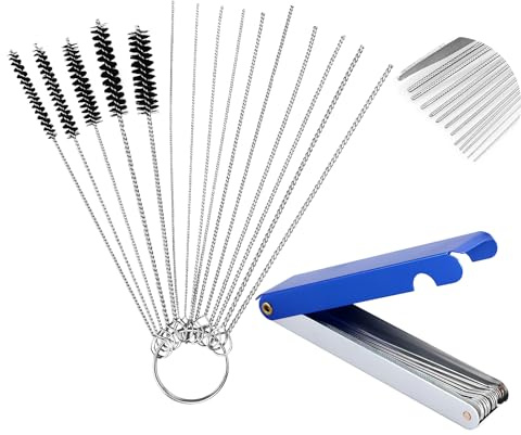Carburettor cleaner cleaning set for carburettor for removing dirt deposits, carburettor cleaner motorcycle, welder, carburettor (13 cleaning kit and 10 cleaning needles and 5 nylon brushes)
