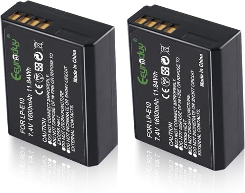 Eeyrnduy 2-Pack of LP-E10 Batteries for Canon EOS Rebel T7 T6 T5 T3, Kiss X50 X70, EOS 1100D 1200D 1300D 2000D Digital Camera