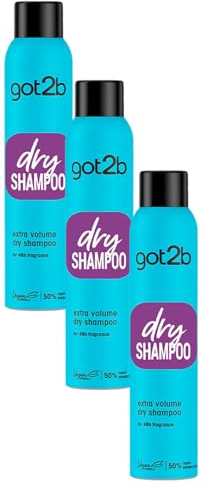 got2b Fresh It Up, No Rinse Spray to Refresh Hair in Between Washes, No White Residue, Dry Shampoo, Extra Volume 200ml (Pack of 3)