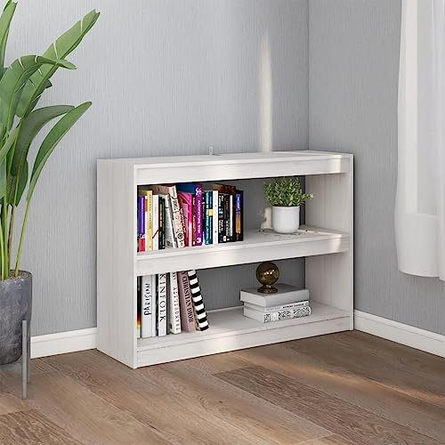 Natulvd Kleines Bücherregal, 71 cm, 3 Etagen, bodenstehend, modernes Bücherregal für CDs/Filme/Bücher, Buch-Organizer, Regale für Schlafzimmer, Wohnzimmer (weiß)