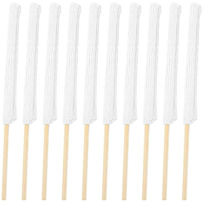 10 bastoncini in microfibra per la pulizia delle fessure, mini spolverini per la pulizia dei finestrini dell'auto e degli spazi più piccoli (bianco)