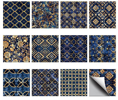 CHGCRAFT 36 pièces Autocollants pour Carrelage Mandala à Décoller et à Coller pour Carrelage Mural Auto-Adhésif à Coller Sur Carrelage Imperméable Rétro pour Cuisine 4x4 pouces