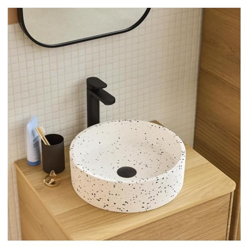MOB-IN Vasque à poser ronde en terrazzo 38cm