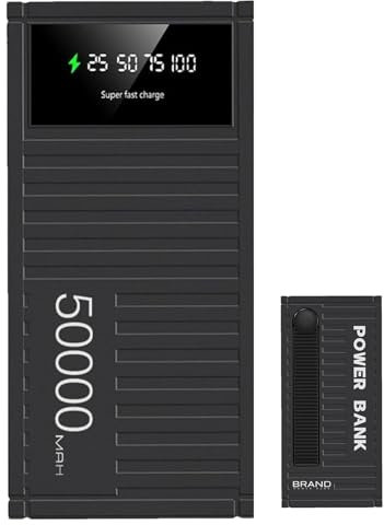 Banco De Energía De Viaje: Paquete De Carga Rápida De 50000 MAh, Banco De Cargador Portátil, Banco De Batería De Teléfono De 66 W Con Pantalla LED, Batería De Respaldo Práctica Y Compacta Multifuncion
