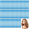 Wzhtuzi 60 barras pequeñas para ondulación del pelo, para mujeres, juego de ondas permanentes, barras de plástico con goma elástica para cabello largo medio