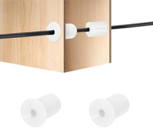 HiPicco 2Pcs Wall Grommets for Cables 1-Inch Silicone Cable Wall Bushing Feed Through Cable Routing Kit Accessories Wall Cable Pass Through for Ethernet with 8mm Hole, White